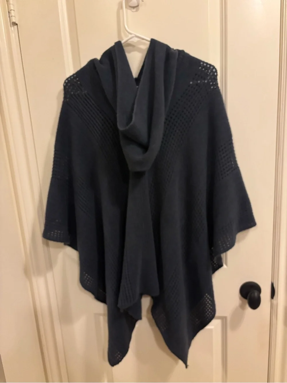 Charlotte Daniel Grey Knit Poncho hoodie Sweater one Size